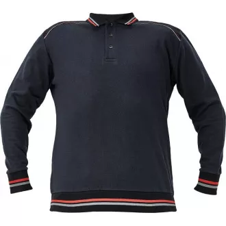 KNOXFIELD Polo-Sweatshirt anthrazit / rot M