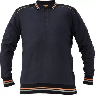KNOXFIELD Polo-Sweatshirt anthrazit / gelb M KNOXFIELD Polo-Sweatshirt anthrazit / gelb M