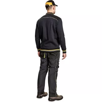 KNOXFIELD Polo-Sweatshirt anthrazit / gelb L KNOXFIELD Polo-Sweatshirt anthrazit / gelb L