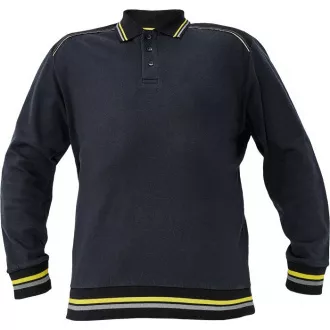 KNOXFIELD Polo-Sweatshirt anthrazit / gelb L KNOXFIELD Polo-Sweatshirt anthrazit / gelb L