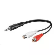PREMIUMCORD Audiokabel 3, 5mm Klinke - 2x Cinch 20cm (M/F, Stereo)