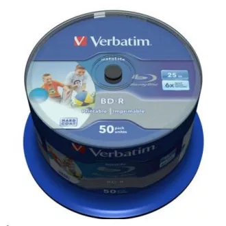 VERBATIM BD-R SL Datalife HTL (50er-Pack)Blu-Ray/Spindel/6x/25GB Wide Printable VERBATIM BD-R SL Datalife HTL (50er-Pack)Blu-Ray/Spindel/6x/25GB Wide Printable