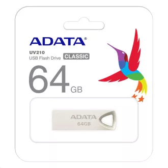 ADATA Flash Disk 64GB UV210, USB 2.0 Dash Drive, Metall