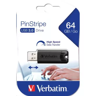 VERBATIM Flash Disk 64GB PinStripe USB 3.0, schwarz VERBATIM Flash Disk 64GB PinStripe USB 3.0, schwarz