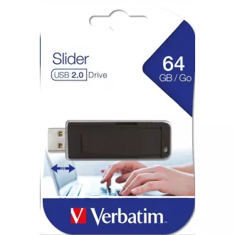 VERBATIM Flash Disk 64GB Store 'n' Go Slider, schwarz VERBATIM Flash Disk 64GB Store 'n' Go Slider, schwarz