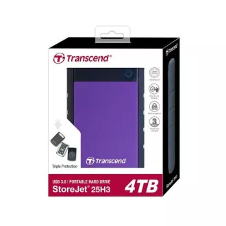 TRANSCEND Externe Festplatte USB 3.1 StoreJet 25H3P, 4TB, Lila (stoßfest) TRANSCEND Externe Festplatte USB 3.1 StoreJet 25H3P, 4TB, Lila (stoßfest)