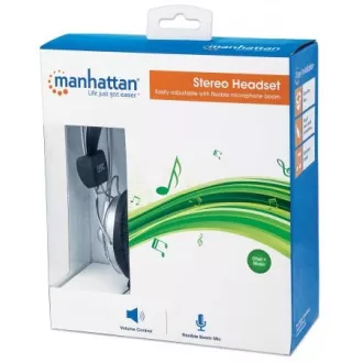 MANHATTAN Kopfhörer mit Mikrofon, leicht einstellbar mit flexiblem Mikrofon MANHATTAN Kopfhörer mit Mikrofon, leicht einstellbar mit flexiblem Mikrofon