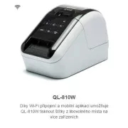 BROTHER Etikettendrucker QL-810W - 62mm, Thermodruck, WIFI, Profi Etikettendrucker / nach Kauf DK-22251 Druck rot /