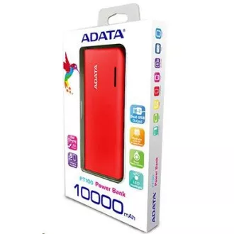 ADATA PowerBank PT100 - externer Akku für Handy / Tablet 10000mAh, rot / orange