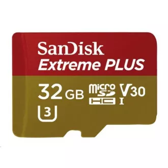 SanDisk MicroSDHC-Karte 32GB Extreme PLUS (10MB/s, UHS-I V30, Rescue Pro Deluxe) + Adapter