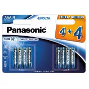 PANASONIC Alkaline Batterien EVOLTA Platinum LR03EGE / 8BW 4 + 4F AAA 1,5V (Blister 8Stk.)