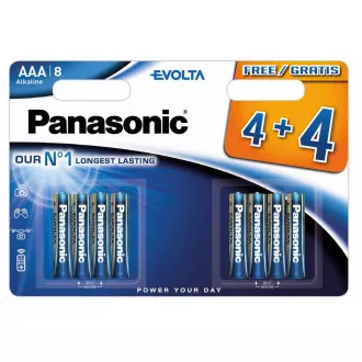 PANASONIC Alkaline Batterien EVOLTA Platinum LR03EGE / 8BW 4 + 4F AAA 1,5V (Blister 8Stk.)
