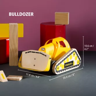 Stanley Jr. OK005-SY Baukasten, Bulldozer, Holz