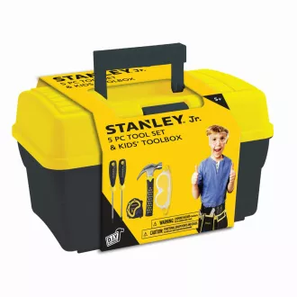Stanley Jr. TBS001-05-SY Kinderwerkzeuge, 5 Stück, gelb und schwarz Stanley Jr. TBS001-05-SY Kinderwerkzeuge, 5 Stück, gelb und schwarz