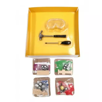 Stanley Jr. U001-K04-T03-SY Satz mit 4 Autos, Schraubendreher und Hammer Stanley Jr. U001-K04-T03-SY Satz mit 4 Autos, Schraubendreher und Hammer