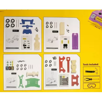 Stanley Jr. U001-K04-T03-SY Satz mit 4 Autos, Schraubendreher und Hammer Stanley Jr. U001-K04-T03-SY Satz mit 4 Autos, Schraubendreher und Hammer