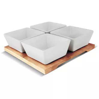 LT9018 SER.BOWL 4ST. 19X19 BAMBUS LAMART