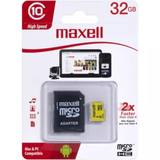 MicroSDHC 32GB CL10 + Adapter 854718 MAXELL