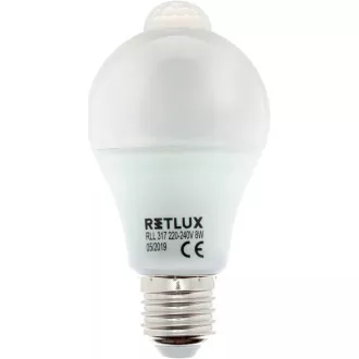 RLL 317 A60 E27 PIR-Glühbirne 8W WW RETLUX