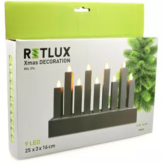 RXL 374 Kerzenständer silber 9LED WW RETLUX