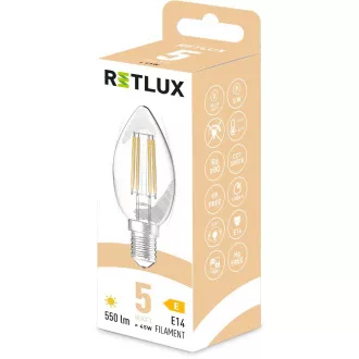 RFL 400 Fil. C35 E14 Kerze 5W WW RETLUX