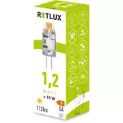 RLL 456 G4 1,2 W LED COB 12V WW RETLUX