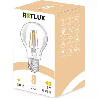 _RFL 402 Fil. A60 E27 Glühlampe 8 W WW RETLUX _RFL 402 Fil. A60 E27 Glühlampe 8 W WW RETLUX