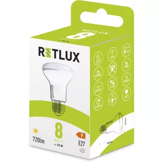 RLL 465 R63 E27 Spot 8W WW RETLUX RLL 465 R63 E27 Spot 8W WW RETLUX