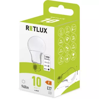 RLL 450 A60 E27 3DIMM 10W CW RETLUX