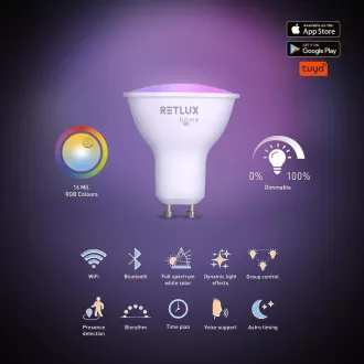 RSH 101 GU10 Glühlampe. 4,5 W RGB CCT RETLUX RSH 101 GU10 Glühlampe. 4,5 W RGB CCT RETLUX