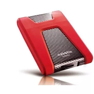 ADATA Externe HDD 2TB USB 3.1 DashDrive Durable HD650, rot (Gummi, stoßfest)