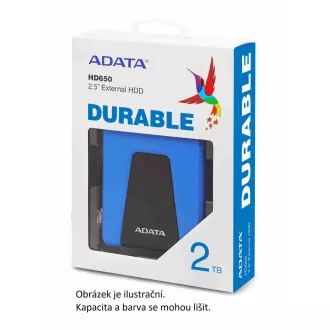 ADATA Externe HDD 1TB USB 3.1 DashDrive Durable HD650, blau (Gummi, stoßfest) ADATA Externe HDD 1TB USB 3.1 DashDrive Durable HD650, blau (Gummi, stoßfest)