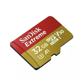 SanDisk MicroSDHC-Karte 32GB Extreme (100MB/s, Klasse 10, UHS-I U3 V30) + Adapter