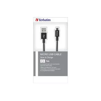 VERBATIM Kabel Mirco B USB Kabel Sync & Charge 100cm Schwarz 48863 O2 Aufkleber VERBATIM Kabel Mirco B USB Kabel Sync & Charge 100cm Schwarz 48863 O2 Aufkleber