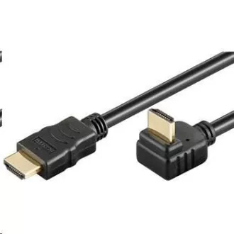 PremiumCord HDMI High Speed Ethernet Kabel, vergoldeter gebogener Stecker 270° 1m