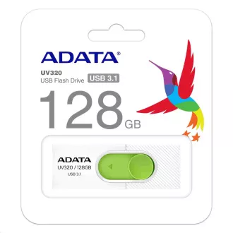 ADATA Flash Disk 128GB UV320, USB 3.1 Dash Drive, weiß / grün
