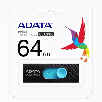 ADATA Flash Disk 64GB UV220, USB 2.0 Dash Drive, weiß / grau ADATA Flash Disk 64GB UV220, USB 2.0 Dash Drive, weiß / grau