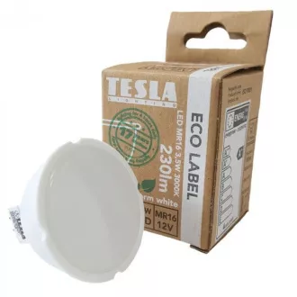 TESLA - LED MR163530-4, Glühbirne GU5,3 MR16, 3,5W, 12V, 230lm, 25 000h, 3000K warmweiß, 100°