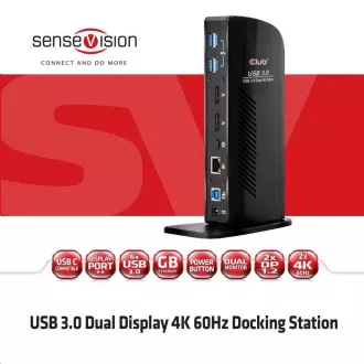 Club3D Dockingstation USB-A oder USB-C, 10in1 2xDP, 6xUSB, 1xRJ45, 1x3.5mm, schwarz Club3D Dockingstation USB-A oder USB-C, 10in1 2xDP, 6xUSB, 1xRJ45, 1x3.5mm, schwarz
