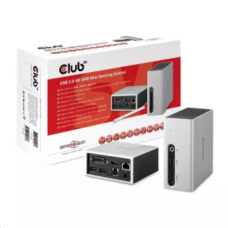 Club3D Mini Docking Station USB 3.0 4K30Hz UHD (HDMI / DVI / 4x USB 3.1 / Ethernet / Audio) Club3D Mini Docking Station USB 3.0 4K30Hz UHD (HDMI / DVI / 4x USB 3.1 / Ethernet / Audio)