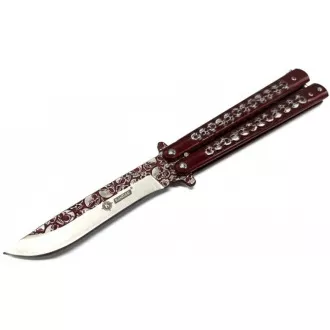 Klappbares Schmetterlingsmesser, SKULLS 23 cm