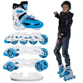 Rollschuhe 4in1 Enero KIDS - blau und weiß, 34-37 Rollschuhe 4in1 Enero KIDS - blau und weiß, 34-37
