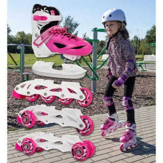 Rollschuhe 4in1 Enero KIDS - rosa und weiß, 30-33 - Unverpackt Rollschuhe 4in1 Enero KIDS - rosa und weiß, 30-33 - Unverpackt