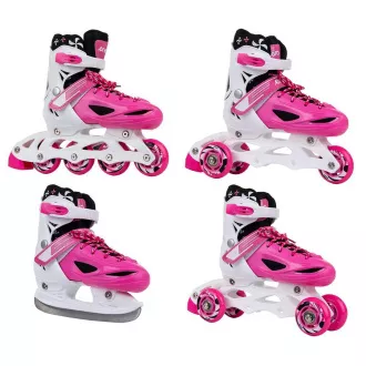 Rollschuhe 4in1 Enero KIDS - rosa und weiß, 30-33 - Unverpackt Rollschuhe 4in1 Enero KIDS - rosa und weiß, 30-33 - Unverpackt