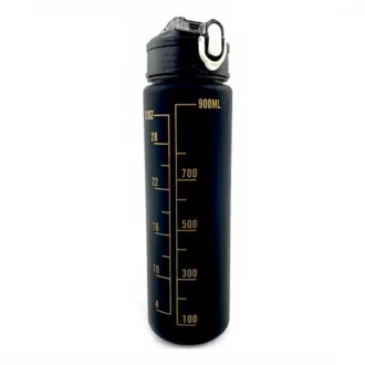 Motivations-Sportflasche 3in1, 2000 ml   900 ml   300 ml, Schwarz