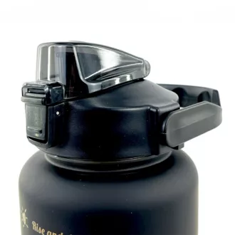 Motivations-Sportflasche 3in1, 2000 ml   900 ml   300 ml, Schwarz