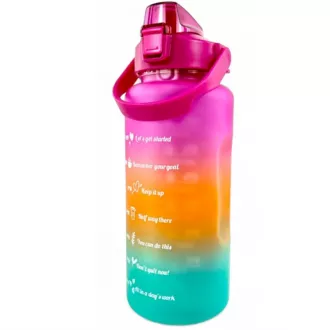 Motivations-Sportflasche 3in1, 2000 ml   900 ml   300 ml, Schwarz