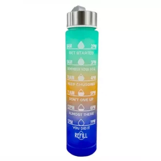 Motivations-Sportflasche 3in1, 2000 ml   900 ml   300 ml, Schwarz
