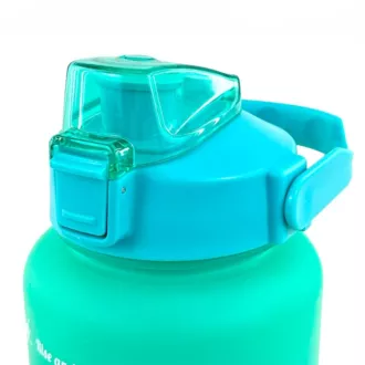 Motivations-Sportflasche 3in1, 2000 ml   900 ml   300 ml, Schwarz
