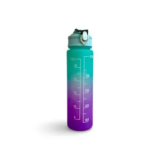 Sportflasche mit Motivationsbeschreibung 1l, Blau